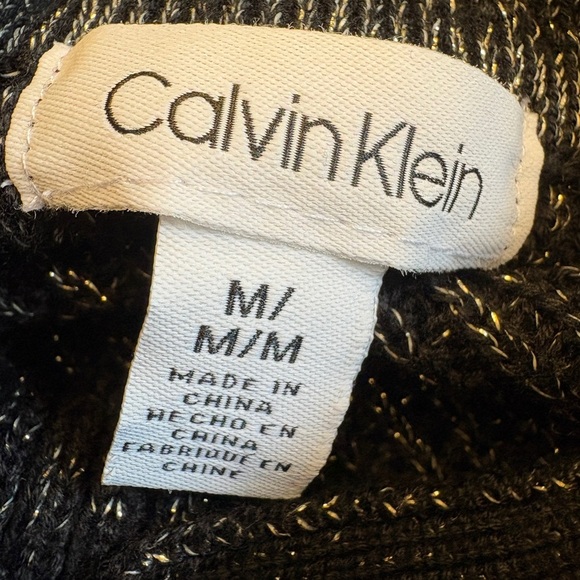Calvin Klein Black & Gold TurtleNeck Long Sleeve Stylish Knit Sweater Medium - Picture 6 of 10